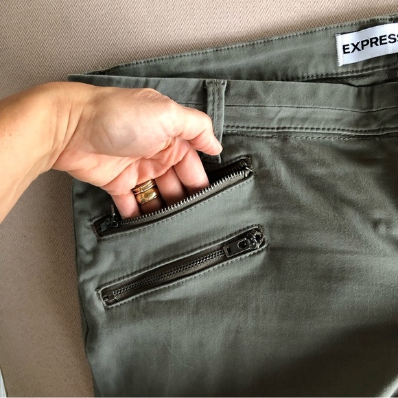 Express Jeans Ankle Low Rise Stella Army Green Leggings 14 - Picture 5 of 12